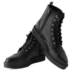 A9636 Women Black TUKskin™ Pointed Lace Up Boot