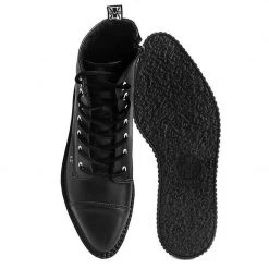 A9636 Women Black TUKskin™ Pointed Lace Up Boot