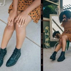 A9636 Women Black TUKskin™ Pointed Lace Up Boot