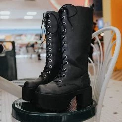 A9649L Distressed Knee-High Nosebleed Boot