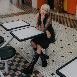 A9649L Distressed Knee-High Nosebleed Boot