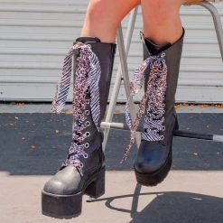 A9649L Distressed Knee-High Nosebleed Boot