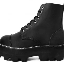 A9670 Black 7-Eye Dino Lug Sole Boot Women
