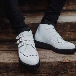 A9683 White TUKskin™ 3-Buckle Boot Women