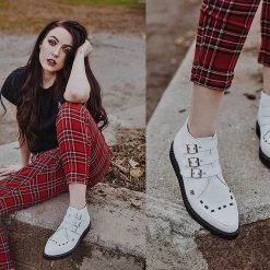 A9683 White TUKskin™ 3-Buckle Boot Women