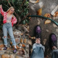 A9690 Black & Purple Leopard D-Ring VLK Sneaker