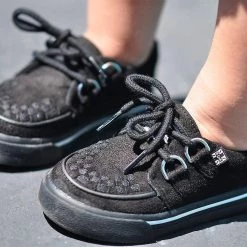 A9723B Black 2-Ring VLK Creeper Toddler Sneaker Vegan