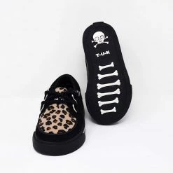 A9724B Black & Leopard 2-Ring VLK Creeper Toddler Sneaker