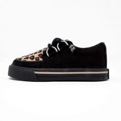 A9724B Black & Leopard 2-Ring VLK Creeper Toddler Sneaker