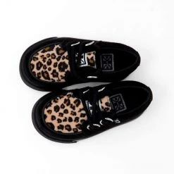 A9724B Black & Leopard 2-Ring VLK Creeper Toddler Sneaker