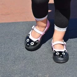 A9726B Black & Pink Kitty Mary Jane Toddler Sneaker