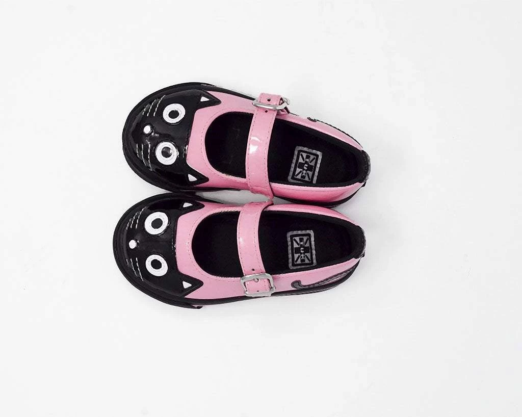 A9726B Black & Pink Kitty Mary Jane Toddler Sneaker