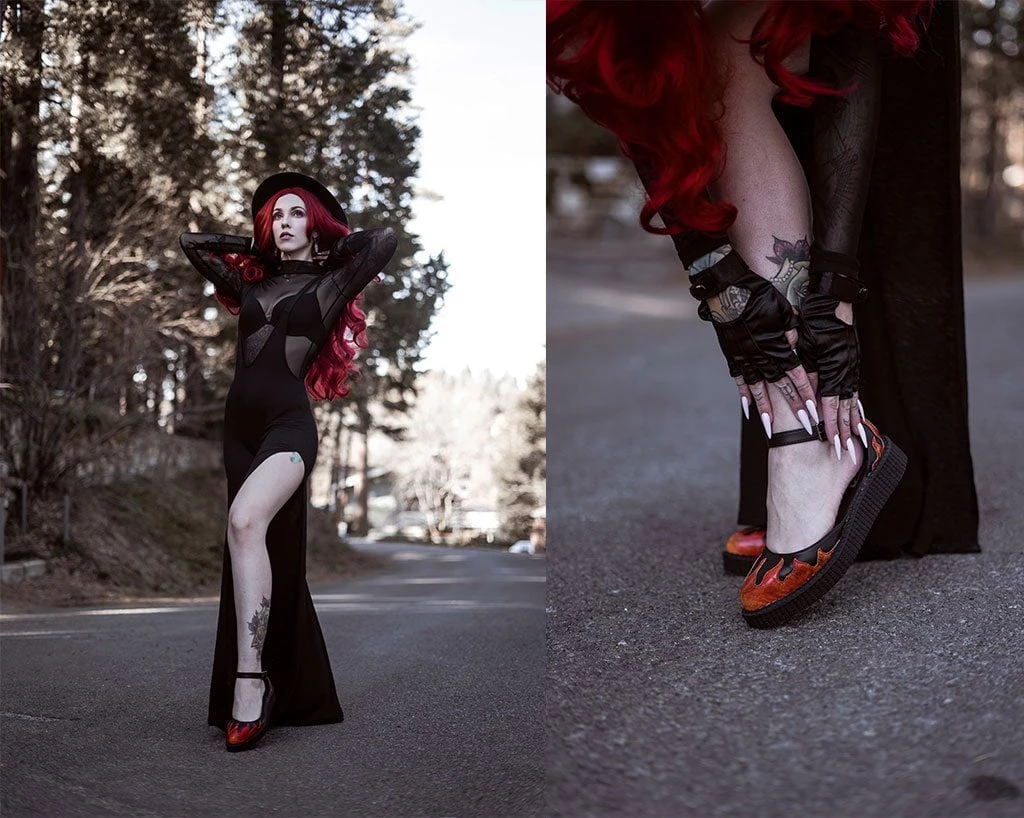 A9731L Black TUKskin™ Flame Sandal Women