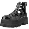 A9734 Black Patent Gladiator Dino Lug Sandal Women