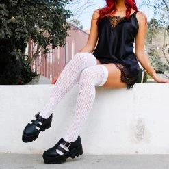 A9735 Black Big Buckle Pointed Dino Lug Sandal