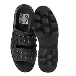 A9736 Black Spike Slide Dino Lug Women