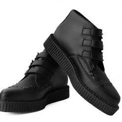 A9744 Black TUKskin™ 3-Buckle Skull Boot