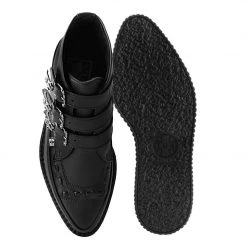 A9744 Black TUKskin™ 3-Buckle Skull Boot