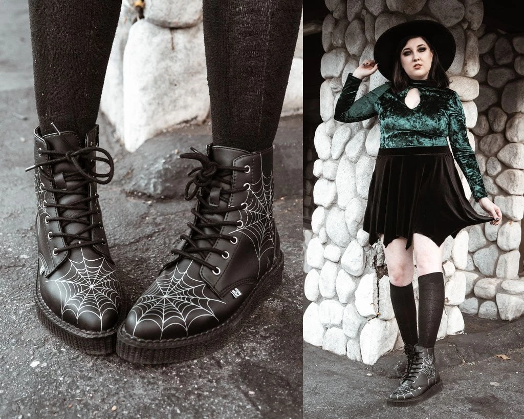 A9746 Black TUKskin™ 7-Eye Spiderweb Glow Boot