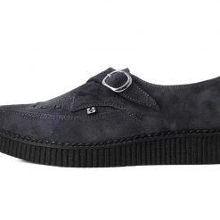 A9764 Charcoal Suede Buckle Pointed Creeper