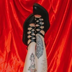 A9768L Women Black TUKskin™ 5-Loop Ribbon Mary Jane