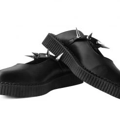 A9769L Black TUKskin™ Spike Strap Pointed Mule New Arrivals