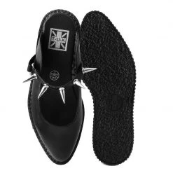 A9769L Black TUKskin™ Spike Strap Pointed Mule New Arrivals