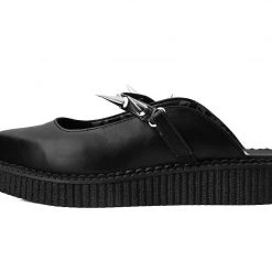 A9769L Black TUKskin™ Spike Strap Pointed Mule New Arrivals