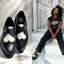 A9776 Black & White TUKskin™ Wing Buckle Pointed Creeper