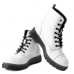 A9799 White TUKskin™ 7-Eye Capped Toe Boot Women