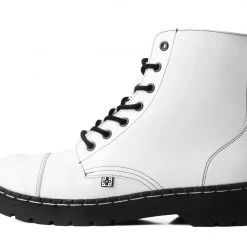 A9799 White TUKskin™ 7-Eye Capped Toe Boot Women