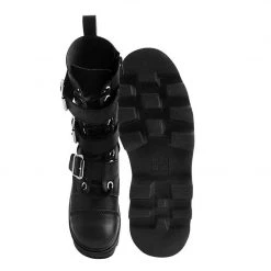 A9801 Black 12-Eye 3-Strap Dino Boot