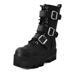 A9801 Black 12-Eye 3-Strap Dino Boot