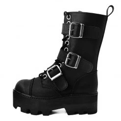 A9801 Black 12-Eye 3-Strap Dino Boot