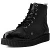 A9802 Black TUKskin™ & Patent Flame 7-Eye Pointed Boot Women