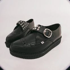 A9804 Black TUKskin™ Studded Buckle Pointed Creeper