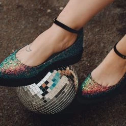 A9825L Multi-color Glitter Pointed Mary Jane Women