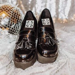 A9826L Black Oil Haze Loafer Platform