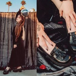 A9826L Black Oil Haze Loafer Platform