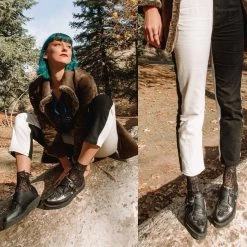 A9847 Black TUKskin™ Western Antique Buckle Pointed Creeper