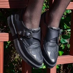 A9847 Black TUKskin™ Western Antique Buckle Pointed Creeper