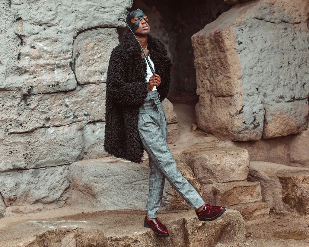 A9856 Burgundy Rub Off TUKskin™ Monk Buckle Creeper