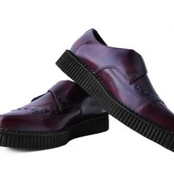 A9856 Burgundy Rub Off TUKskin™ Monk Buckle Creeper