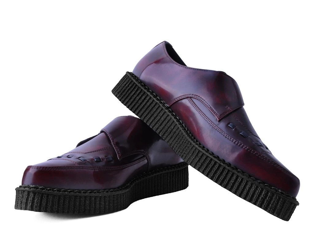 A9856 Burgundy Rub Off TUKskin™ Monk Buckle Creeper