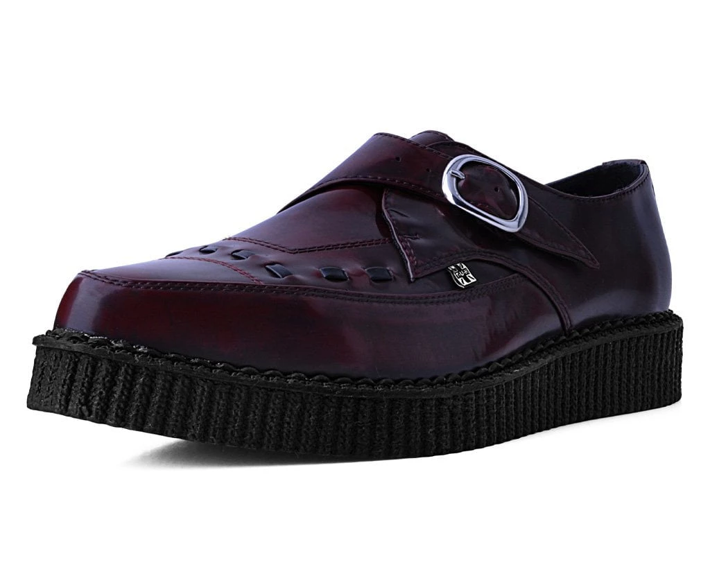 A9856 Burgundy Rub Off TUKskin™ Monk Buckle Creeper