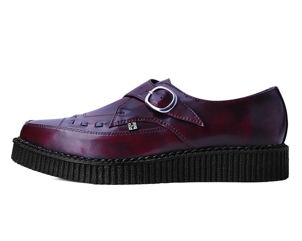 A9856 Burgundy Rub Off TUKskin™ Monk Buckle Creeper