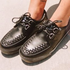 A9873 Black Leather D-Ring VLK Sneaker Women