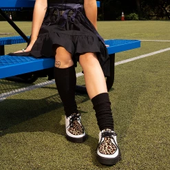 A9874 Women White TUKskin™ & Leopard D-Ring VLK Sneaker