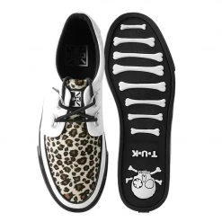 A9874 Women White TUKskin™ & Leopard D-Ring VLK Sneaker
