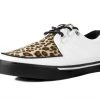 A9874 Women White TUKskin™ & Leopard D-Ring VLK Sneaker